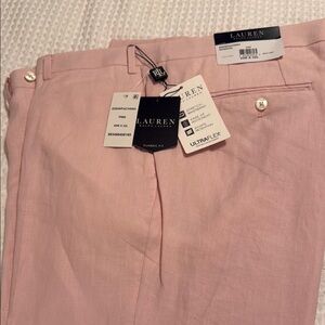 Lauren Ralph Lauren Men's Pink Linen Pants